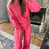 Taffy Pink Raw Edge Burnout Sweatshirt