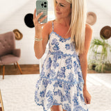 Flawless Floral Blue Mini Dress