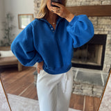 Cobalt Blue Montauk Snap Button Pullover