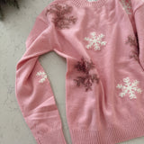 Sweetest Snowflake Pink Winter Snowflake Crew Sweater