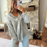 Heather Gray Myka Shawl Sweater