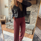 Burgundy Street Stretch Pants