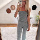 Light Blue/Brown Striped Shelly Set