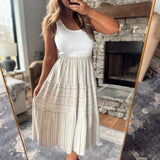 Taupe Coastal Calm Midi Dress