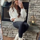 Speak My Mind Ivory Fleece Lined Oversized Wind Breaker