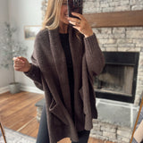 Espresso Blanket Wrap Boucle Cardigan