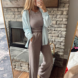 Mocha Julia Mineral Wash Wide Leg Pant