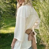 Neutral Territory Ivory Belted Kimono Jacket