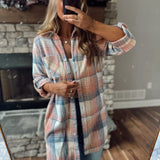 Day Dreams Pink Button Up Shacket Dress With Roll Up Sleeves