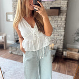 Off White Meadow Whisper Eyelet Top