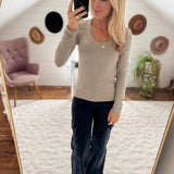 Dusty Sage Basic Scoop Tee IN STORE