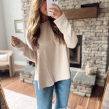 Taupe Lark Waffle Top