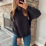 Black Goldie Scuba Mock Neck Pullover