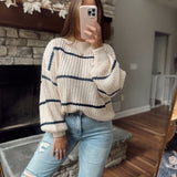 Cream/Navy Perfect Stripe Sweater