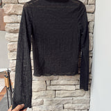 Black Mocked in Petals Lace Top