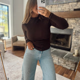 Earthline Mock Neck Long Sleeve