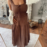 Dark Brown Pretty Girl Era Midi Dress