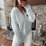 Baby Blue Striped Kaylyn Cardigan