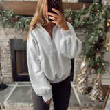 Heather Gray Chalet Half Zip Pullover