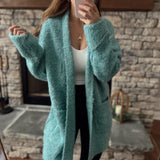 Aqua Fuzzy Textured Knit Basic Cardi