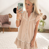 Day To Night Natural Tan Mini Dress