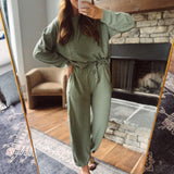 Weekend At Home Olive Waffle Lounge Set