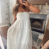 Ivory Cordova Polka Dot Midi Dress