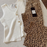 Cream Golden Closure Sweater Vest