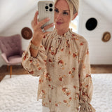 Beige Floral Nori Blouse