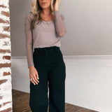 Delphi Black Wide Leg Straight Denim