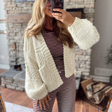 Ivory Slouchy Chunky Cardigan