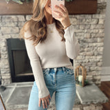 Willa Light Pewter Waffle Semi-Sheer Top