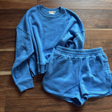 Cornflower Blue Sweatshirt and Shorts Set