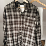 Chocolate Brown Flannel Top