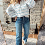 Mica Penn Blue Relaxed Straight Cuffed Denim