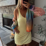 Yellow Glow Flow Twist Active Mini Dress