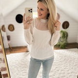 Together Forever Ivory Cami-Lined Lace Top