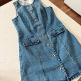 Jean Queen Button Down Denim Mini