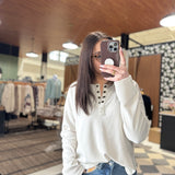 Better With Buttons Cream Knit Henley Top IN STORE