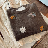 Brown Blossom Lane Sweater