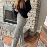 Mica Black & Tan Stripe Super HR Straight Jeans