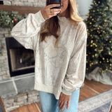 Taupe Camo Oversized Mock Neck Sweatshirt