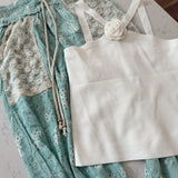 Sweet Fling Cream Flower Detail Halter Neck Knit Tank