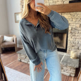 Navy Maise Knit Top