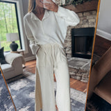 Sylvia Ecru Wide Leg Pants
