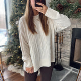 Whip Cream Cable Knit Pullover