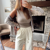 Mocha Washed Elissa Ribbed Tank