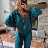 Deep Green Scuba High Neck Jacket