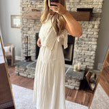 Ecru Juliette Vest and Midi Dress Set