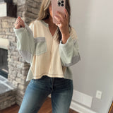 Milana Cream Color Block Long Sleeve